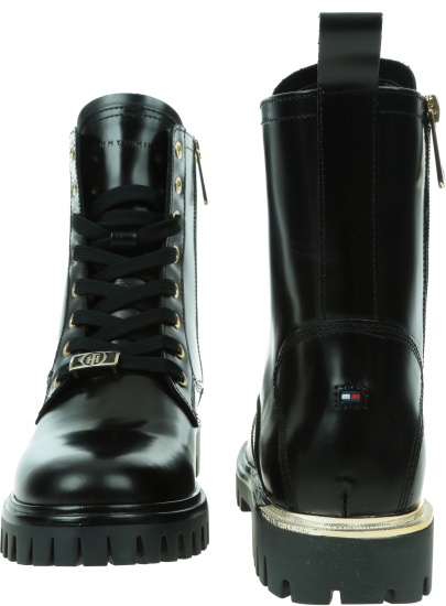 Botki TOMMY HILFIGER Polished Leather Lace Up Boot FW0FW06008 BDS