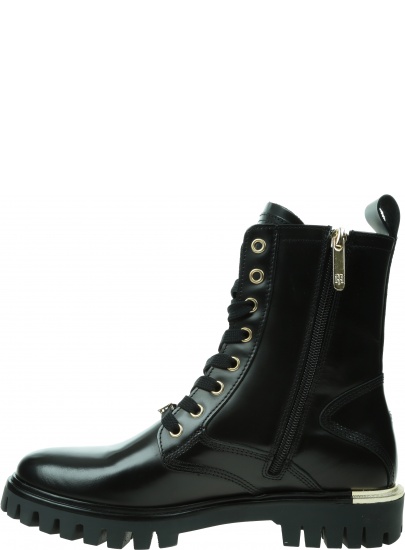 Botki TOMMY HILFIGER Polished Leather Lace Up Boot FW0FW06008 BDS