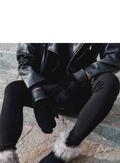 Skórzane Rękawiczki EMU AUSTRALIA Nicki Mittens EMW7012 Black