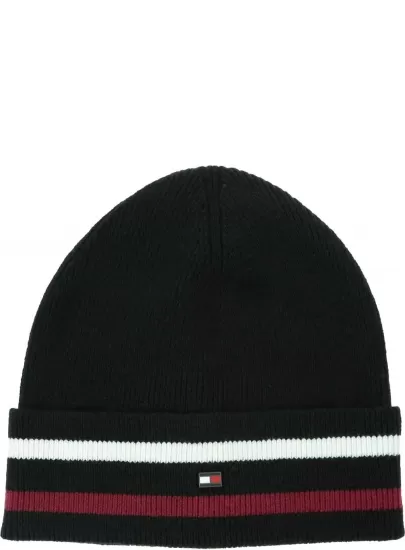 Czapka Zimowa TOMMY HILFIGER Elevated Wool Flag Beanie AM0AM11497 BDS