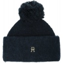 Czapka Zimowa TOMMY HILFIGER Th Evening Pompom Beanie AW0AW15390 DW6