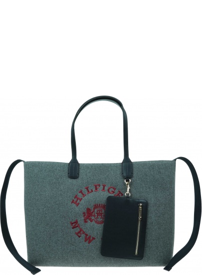 Torebka TOMMY HILFIGER Iconic Tommy Tote Wool Logo AW0AW15576 PSE