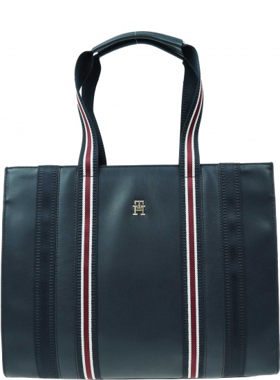 Torebka TOMMY HILFIGER Th Identity Med Tote Corp AW0AW15882 0GY