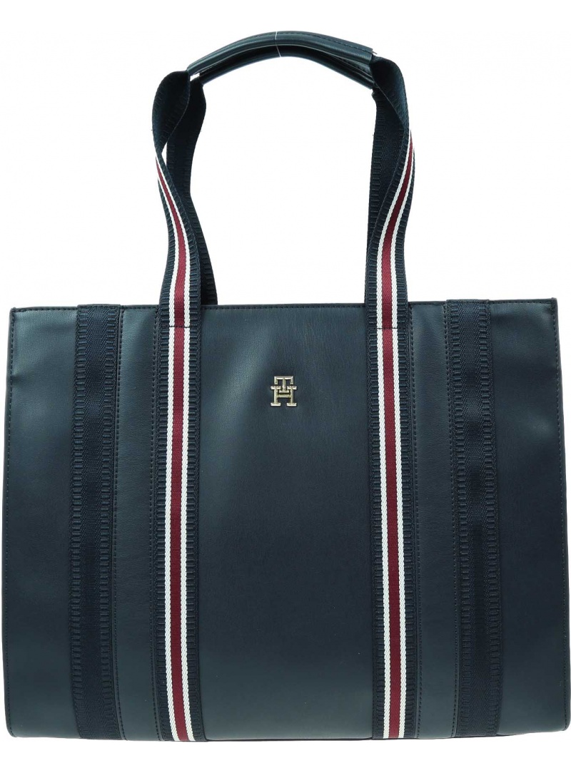 Torebka TOMMY HILFIGER Th Identity Med Tote Corp AW0AW15882 0GY