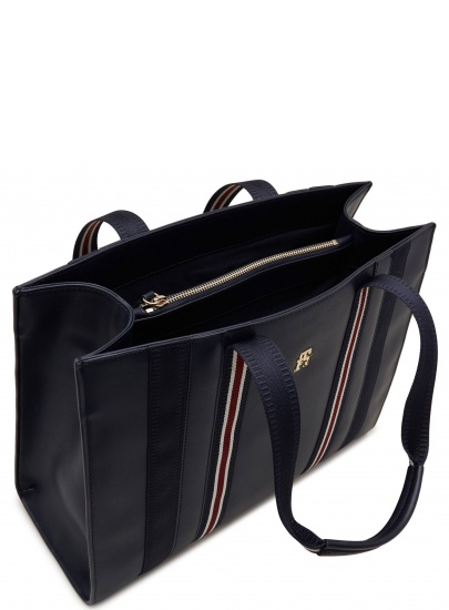 Torebka TOMMY HILFIGER Th Identity Med Tote Corp AW0AW15882 0GY