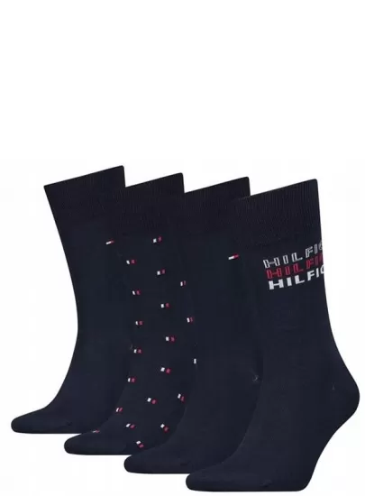 Zestaw Skarpetki Męskie TOMMY HILFIGER 701222193 001 Th Men Sock 4P Tin