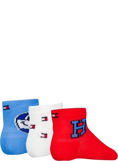 Skarpetki Niemowlęce TOMMY HILFIGER Th Baby Sock 3P Giftbox 701227697 001