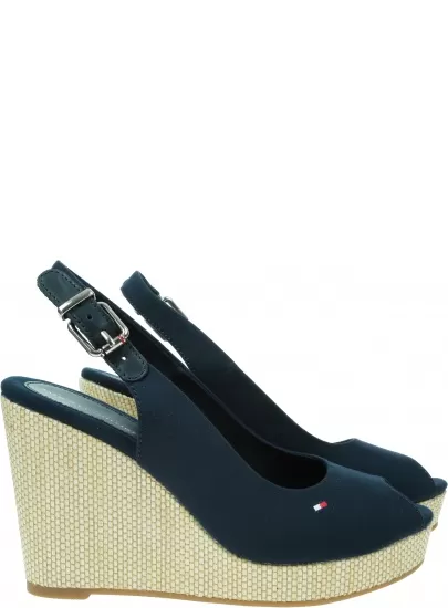 Espadryle Damskie TOMMY HILFIGER Iconic Elena Sling Back Wedge FW0FW04789