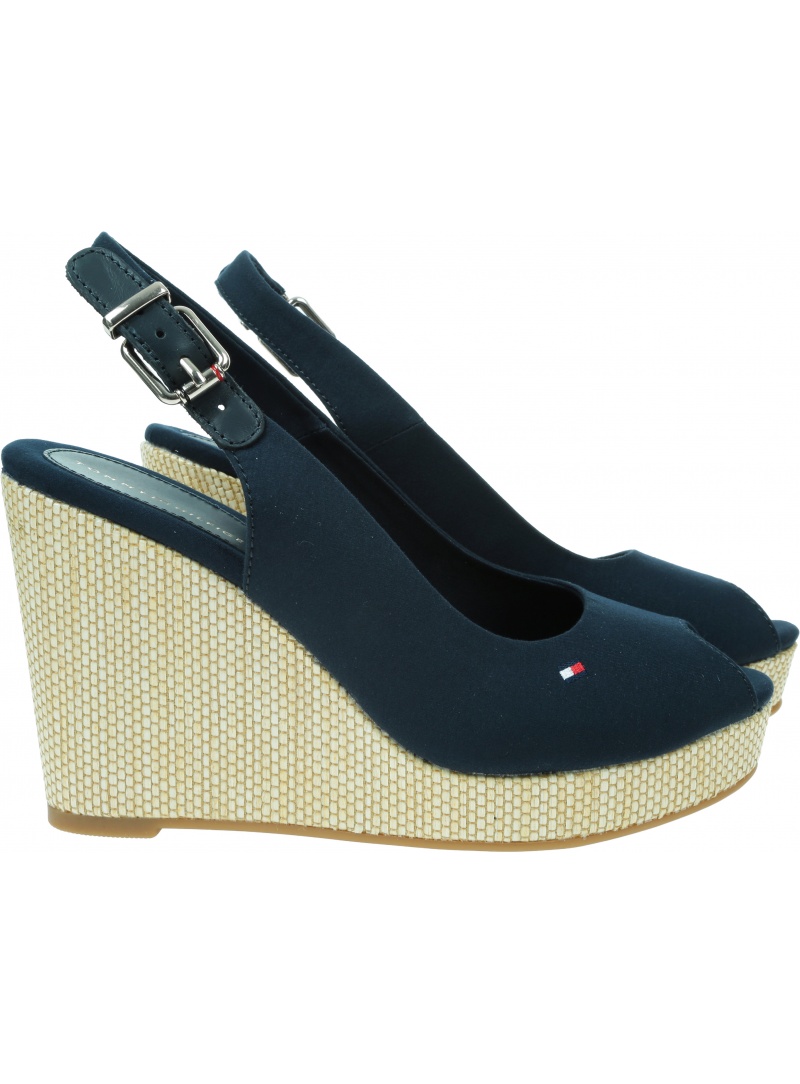 Espadryle Damskie TOMMY HILFIGER Iconic Elena Sling Back Wedge FW0FW04789