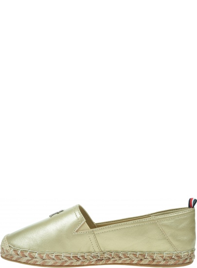 Złote Espadryle TOMMY HILFIGER Th Gold Flat Espadrille FW0FW07694 0HS
