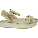 Sandały Na Platformie TOMMY HILFIGER Linen With Gold Flatform FW0FW08051