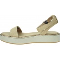 Sandały Na Platformie TOMMY HILFIGER Linen With Gold Flatform FW0FW08051