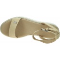 Sandały Na Platformie TOMMY HILFIGER Linen With Gold Flatform FW0FW08051