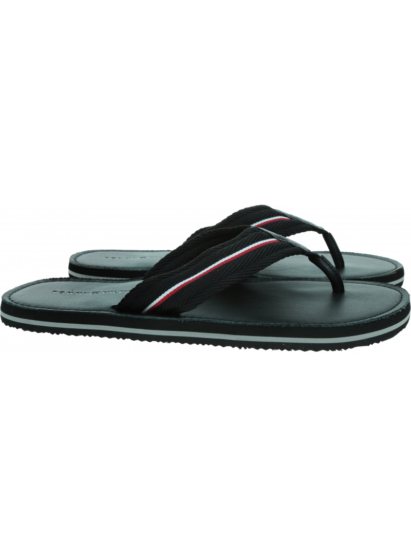 Japonki Skórzane TOMMY HILFIGER Hilfiger Leather Beach Sandal FM0FM05027