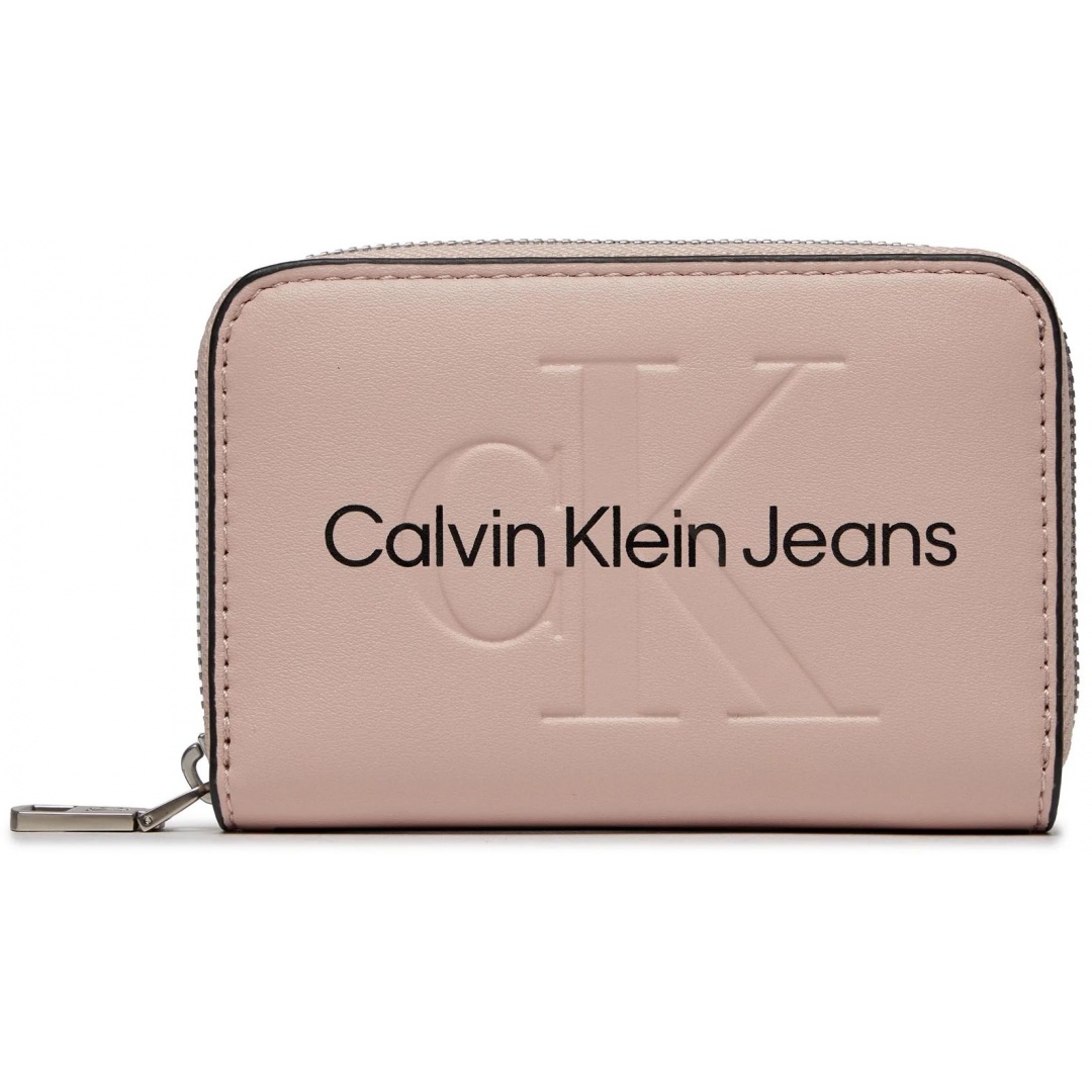 Portfel Damski CALVIN KLEIN Sculpted Med Zip Around Mono K60K607229 Pale