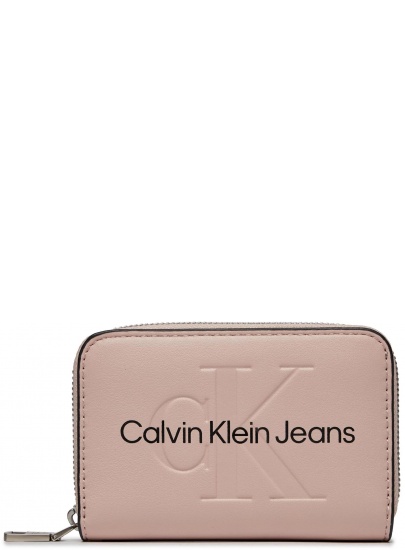 Portfel Damski CALVIN KLEIN Sculpted Med Zip Around Mono K60K607229 Pale