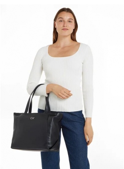 Torebka CALVIN KLEIN Ck Daily Shopper Medium Pebble K60K611766 BEH