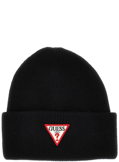 Czapka Damska GUESS Beanie Patch Triangolo AW5234VIS01 BLA