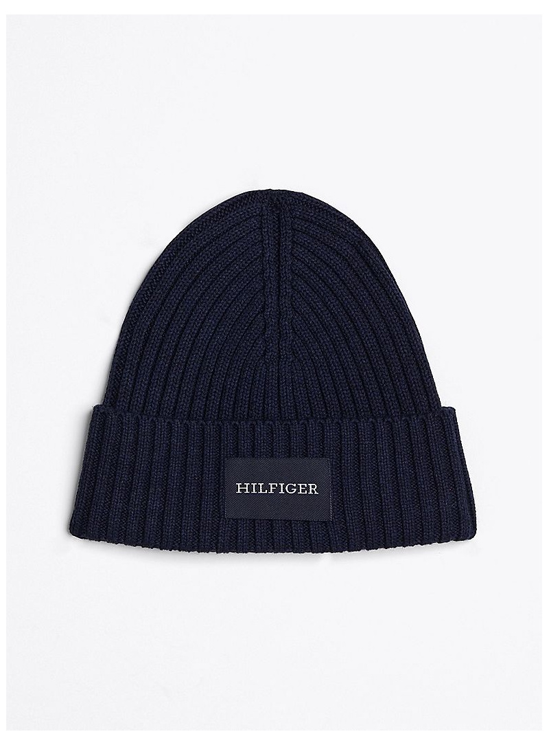 TOMMY HILFIGER Th Monotype Patch Cotton Beanie AM0AM12752 DW6