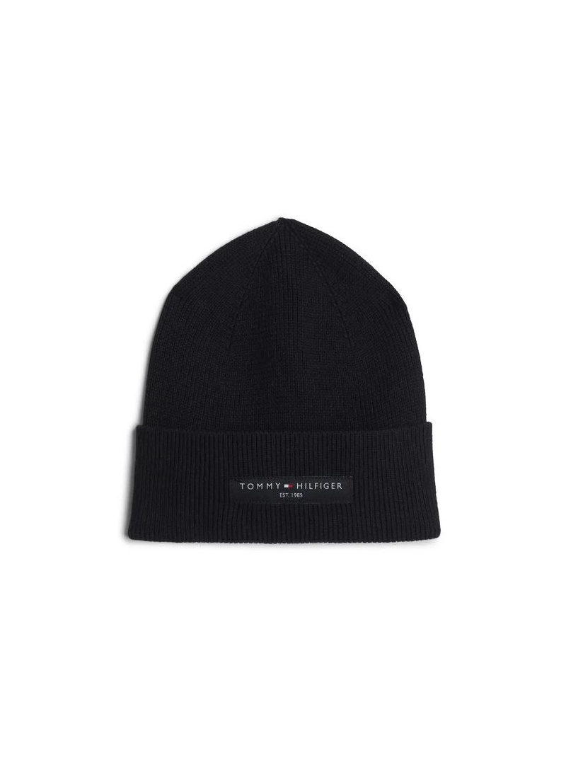 Czapka Zimowa TOMMY HILFIGER TH Foundation Cotton Beanie AM0AM12797 BDS