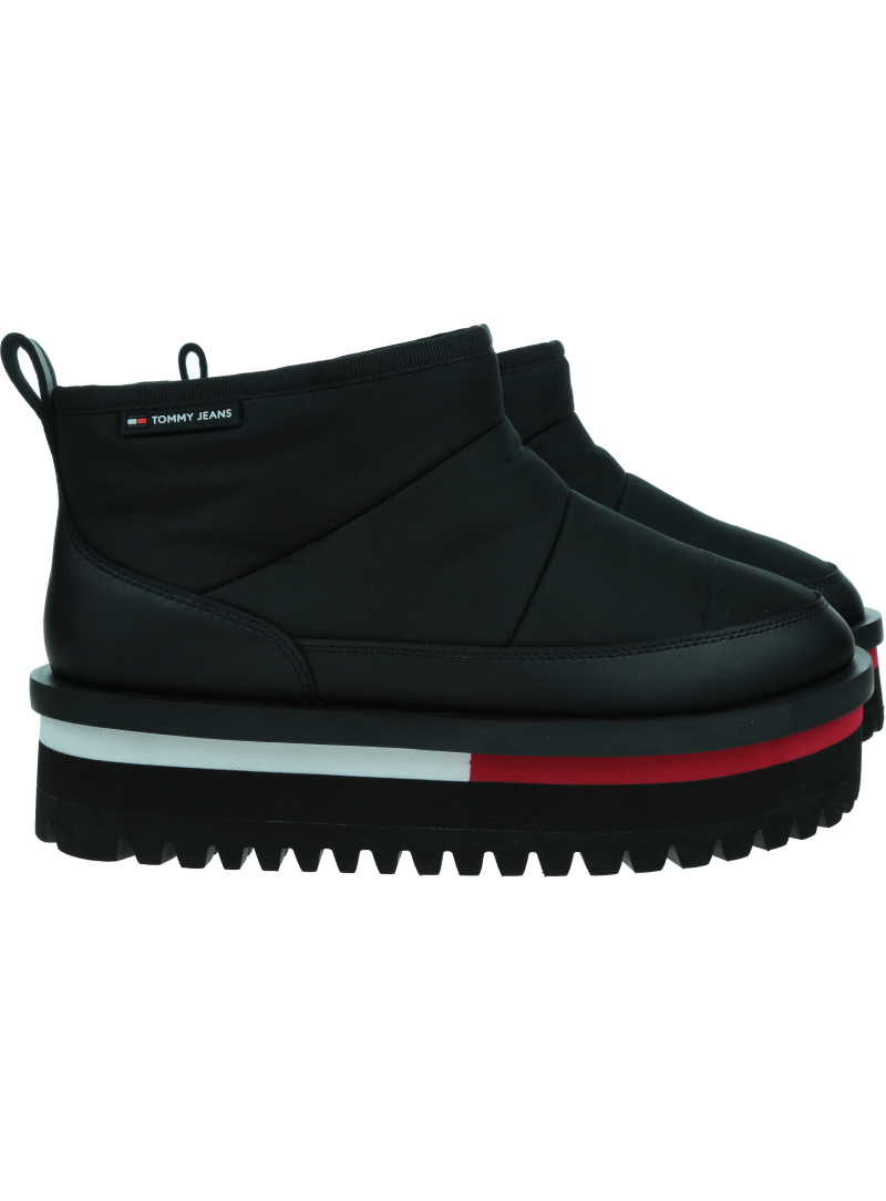 Botki TOMMY JEANS Tjw Nylon Flatform Boot EN0EN02689 BDS