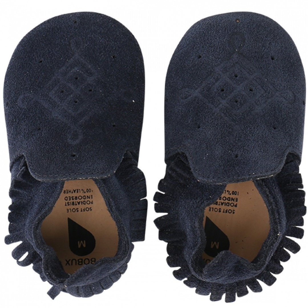 BUCIKI BOBUX 4401 NAVY/TASSLE TRIM MOCCASIN LOAFER SOFT SOLE