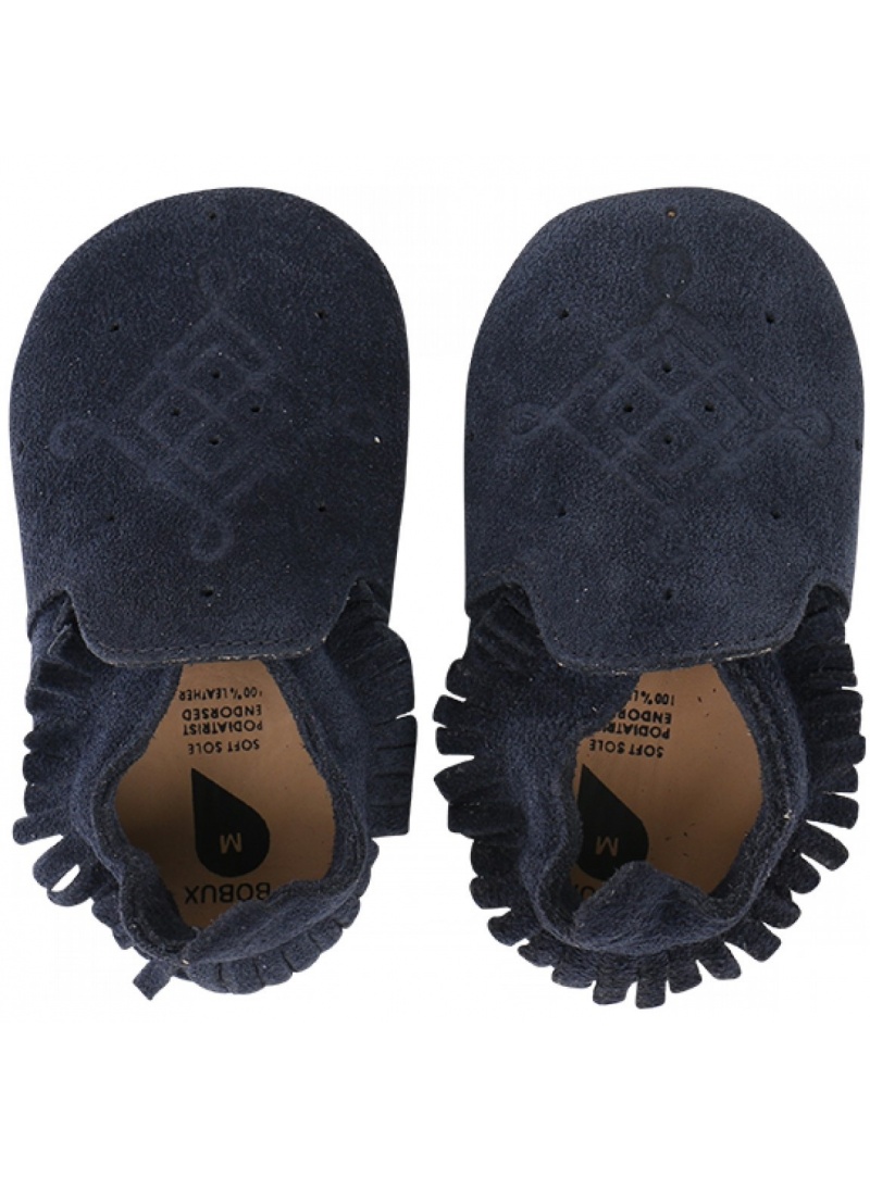 BUCIKI BOBUX 4401 NAVY/TASSLE TRIM MOCCASIN LOAFER SOFT SOLE BUCIKI BOBUX 4401 NAVY/TASSLE TRIM MOCCASIN LOAFER SOFT SOLE