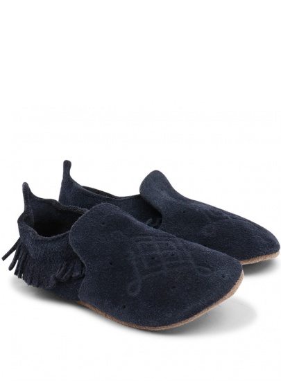 BUCIKI BOBUX 4401 NAVY/TASSLE TRIM MOCCASIN LOAFER SOFT SOLE
