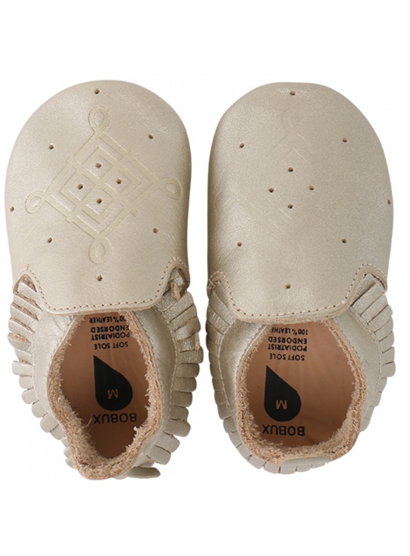 BUCIKI BOBUX 4403 GOLD/TASSLE TRIM MOCCASIN LOAFER SOFT SOLE BUCIKI BOBUX 4403 GOLD/TASSLE TRIM MOCCASIN LOAFER SOFT SOLE