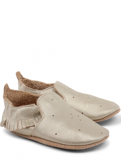 BUCIKI BOBUX 4403 GOLD/TASSLE TRIM MOCCASIN LOAFER SOFT SOLE