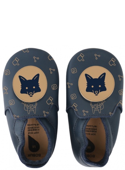 BUCIKI BOBUX 4469 NAVY/BEIGE FOX LOAFER PRINT SOFT SOLE