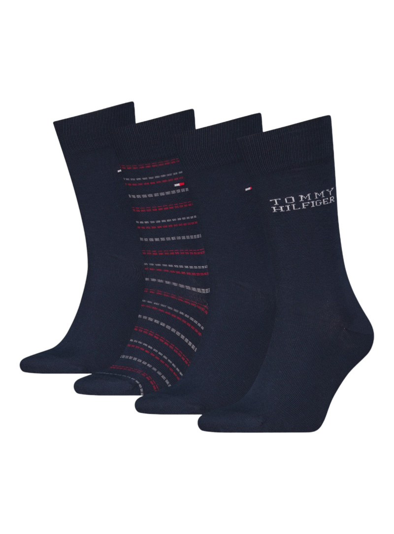 TOMMY HILFIGER 701229780 001 Th Men Sock 4P Monogram Stripe Giftbox