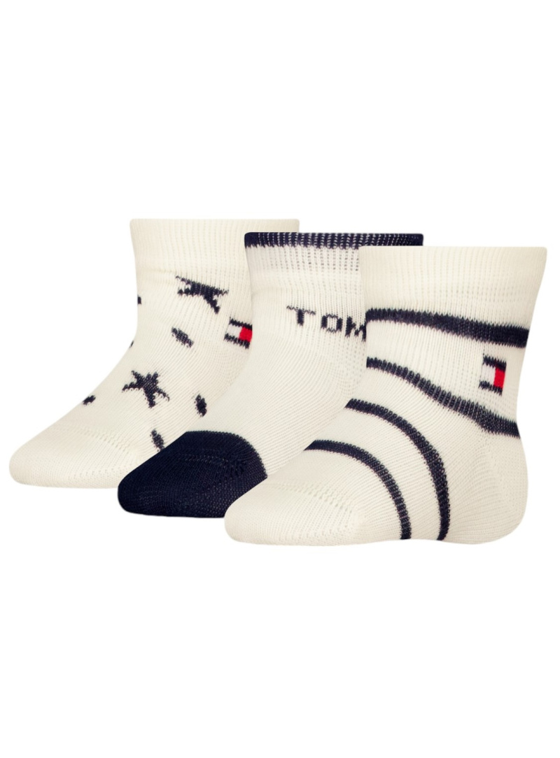 Zestaw Skarpetki Niemowlęce TOMMY HILFIGER 701229888 001 Th Baby Sock 3P Giftbox