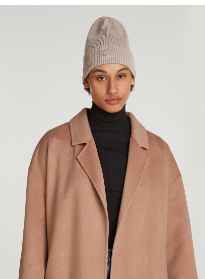 Czapka Zimowa CALVIN KLEIN Ck Embroidery Fine Rib Beanie K60K612590 PA0