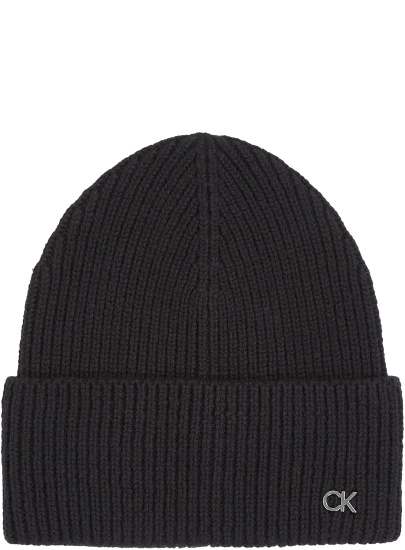 Czapka Zimowa CALVIN KLEIN Ck Metal Chunky Rib Beanie K60K612592 BEH