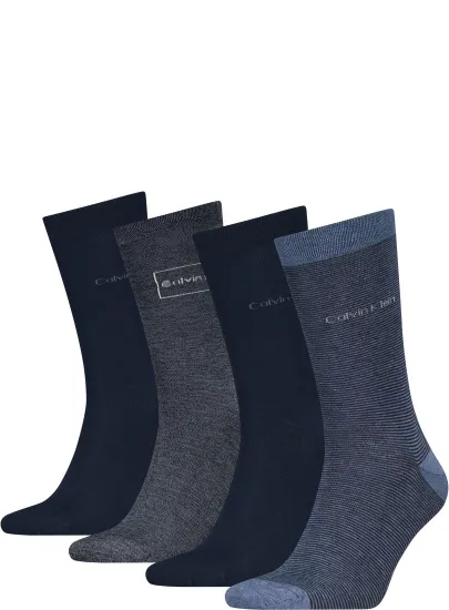 Skarpetki Męskie CALVIN KLEIN Ck Men Sock 4P Logo Giftbox 701229430 002