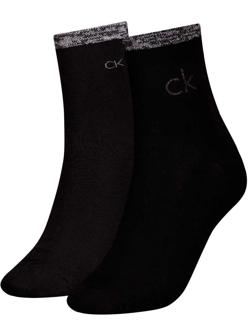 CALVIN KLEIN Ck Women Short Sock 2P Shiny Logo 701229680 001