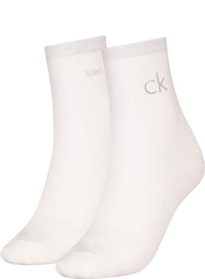 Skarpetki Damskie CALVIN KLEIN Ck Women Short Sock 2P Shiny Logo 701229680