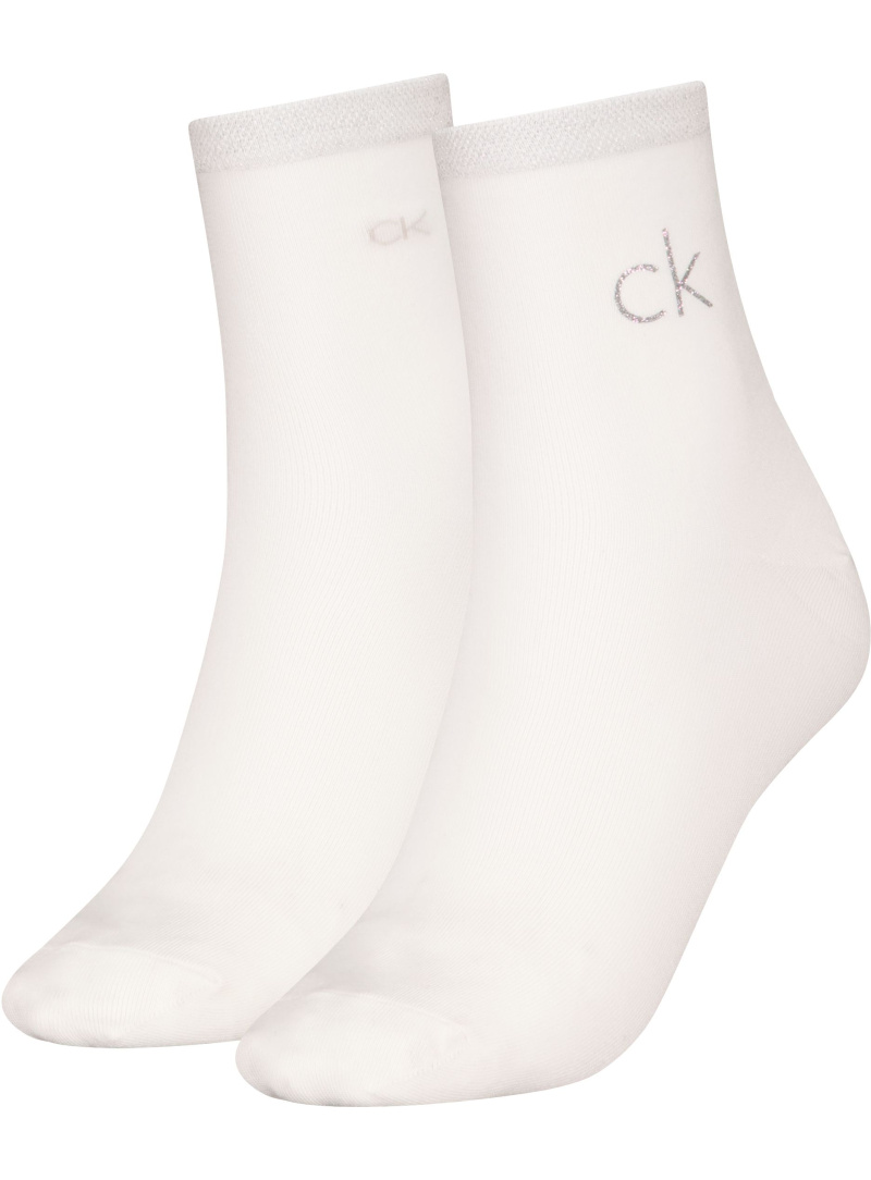 CALVIN KLEIN Ck Women Short Sock 2P Shiny Logo 701229680 003