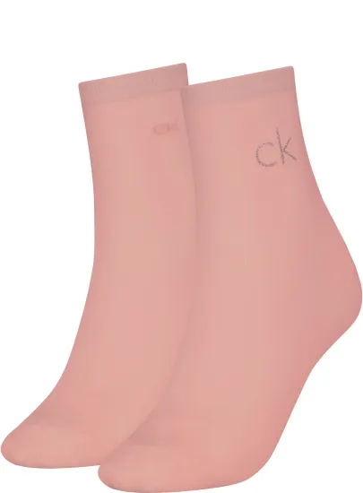 Skarpetki Damskie CALVIN KLEIN Ck Women Short Sock 2P Shiny Logo 701229680