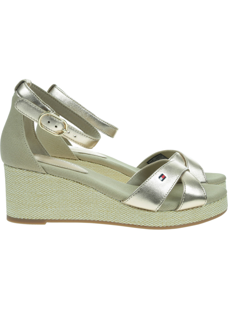Sandały na Koturnie TOMMY HILFIGER Webbing Wedge Sandal FW0FW08810 0HS