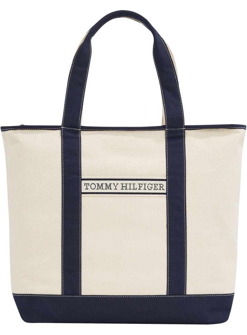 Torebka TOMMY HILFIGER Th Summer Canvas Tote AW0AW17421 0GY