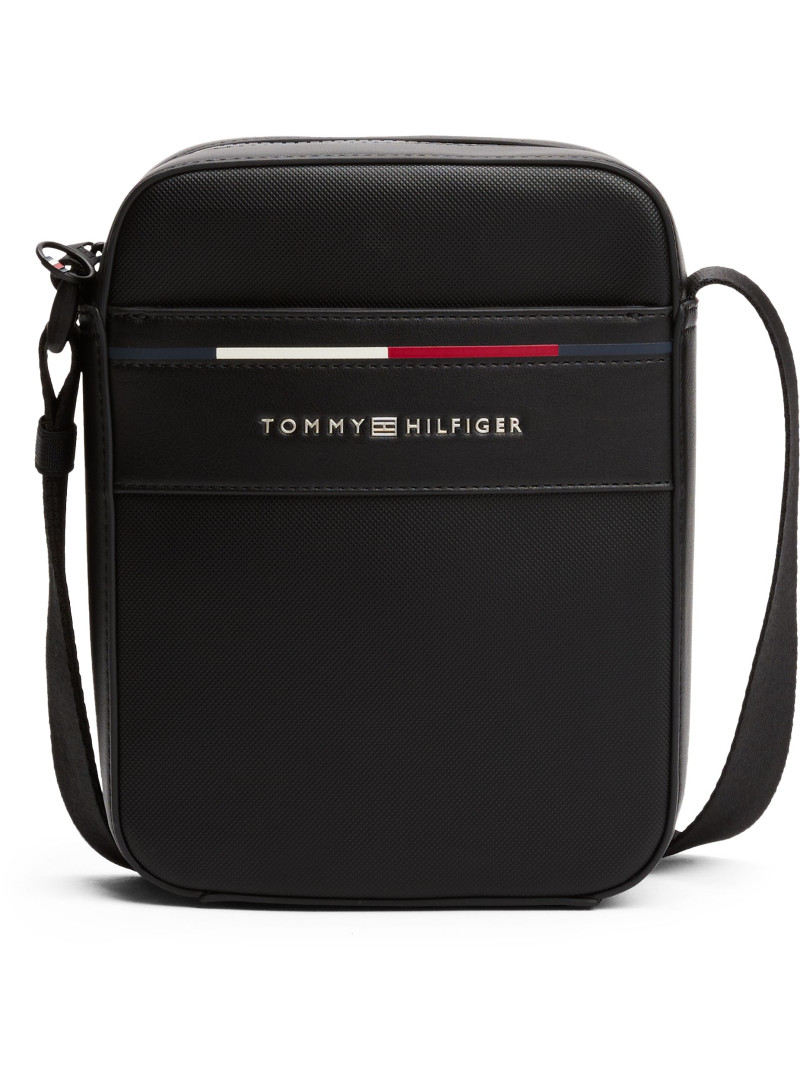 Czarna Torba Męska Saszetka TOMMY HILFIGER Th Foundation Mini Reporter AM0AM13196 BDS
