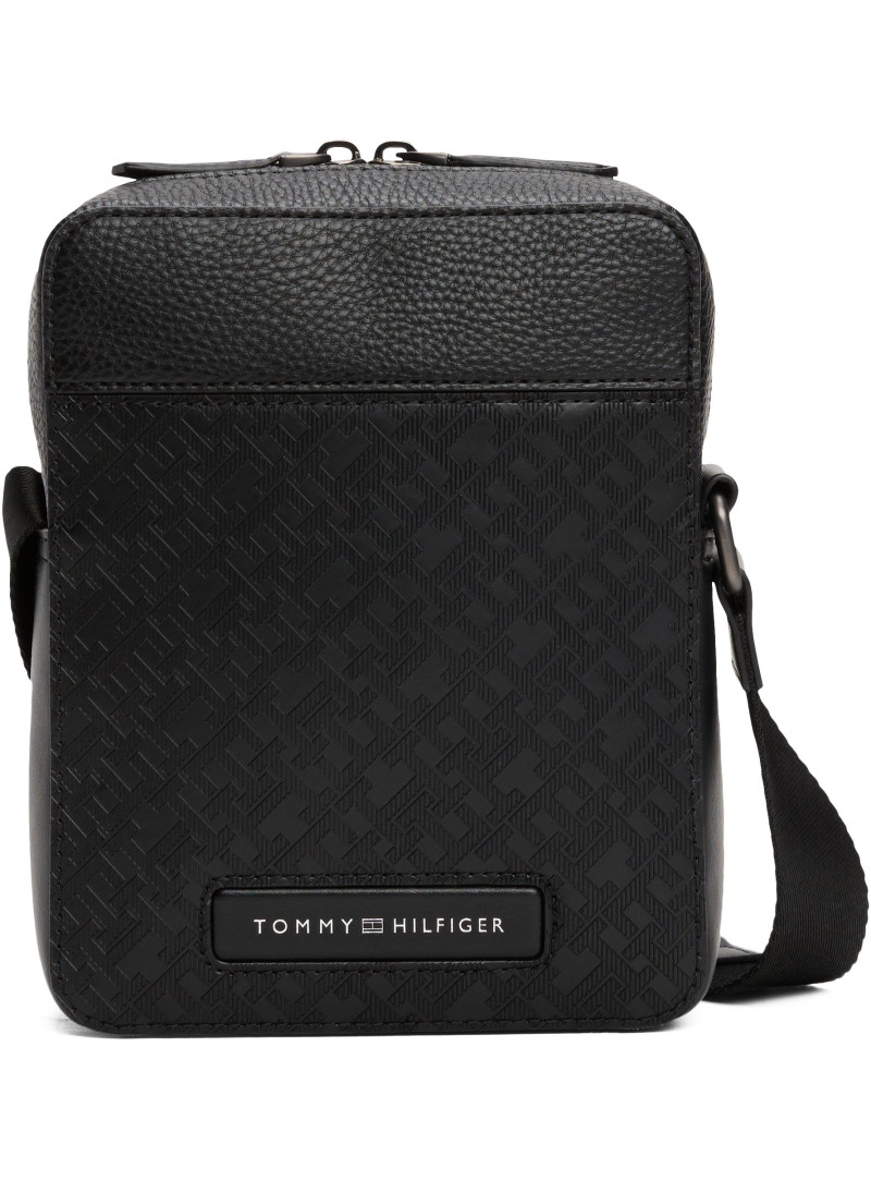 Czarna Torba Męska Saszetka TOMMY HILFIGER Th Monogram Mini Preporter AM0AM13210 BDS