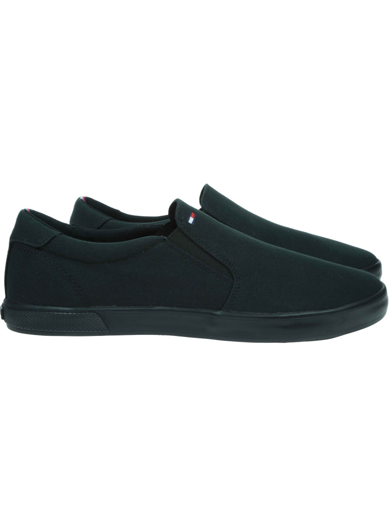 Czarne Trampki TOMMY HILFIGER Iconic Slip On FM0FM00597 0GK