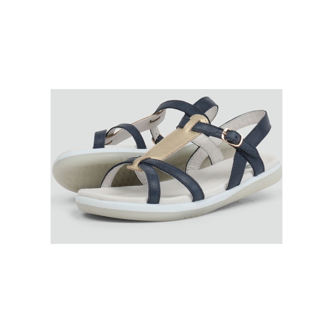 Granatowe Sandały BOBUX 833401 PIXIE SANDAL NAVY + MISTY GOLD