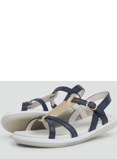 Granatowe Sandały BOBUX 833401 PIXIE SANDAL NAVY + MISTY GOLD