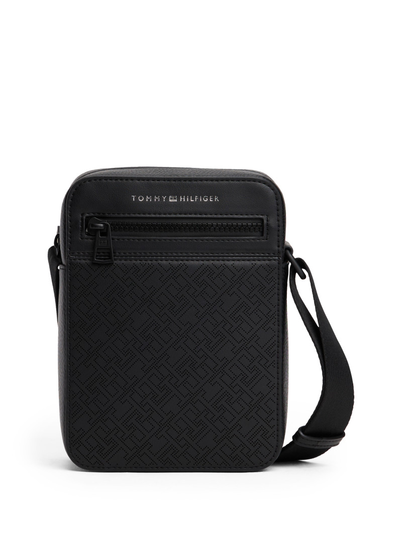 Czarna Torba Męska Saszetka TOMMY HILFIGER Th Monogram Mini Reporter AM0AM13836 BDS