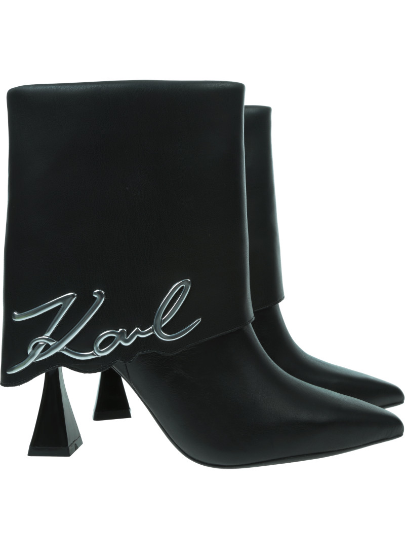 Botki KARL LAGERFELD DEBUT II Fold Down Midi Boot KL32044A 000