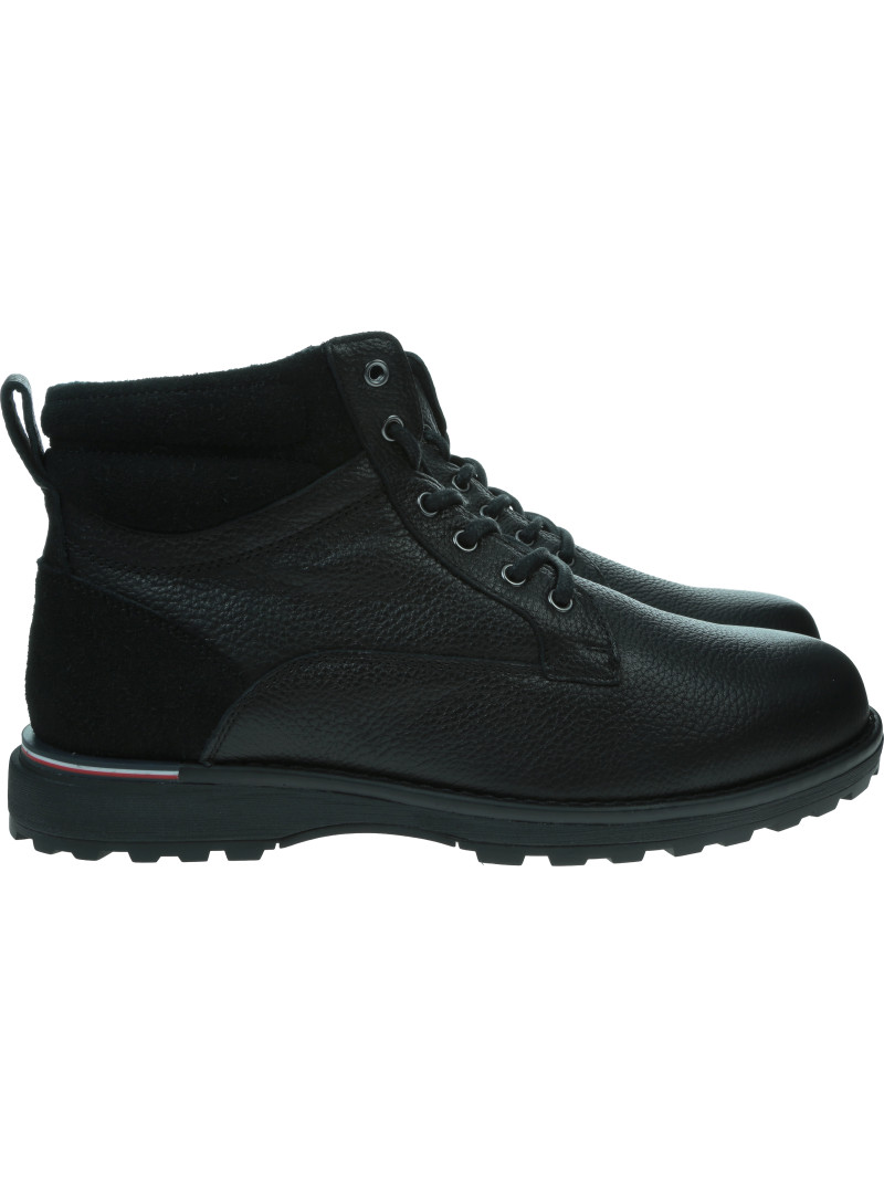 Trapery Buty Trekkingowe TOMMY HILFIGER Corporate W Lth Lace Boot FM0FM05606 Bds